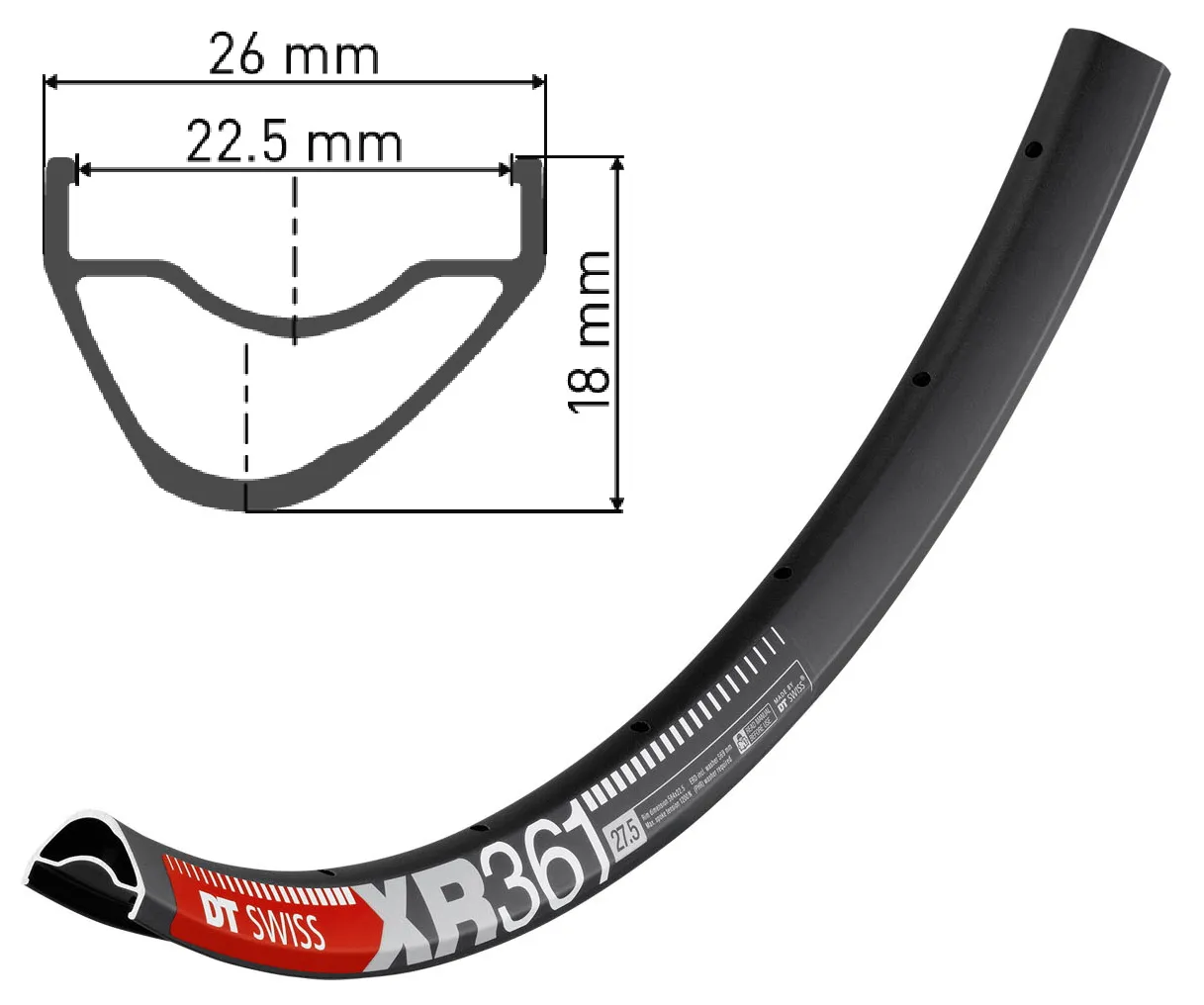 Обод DT SWISS XR 361 27x22,5 DISK BRAKE 32отв. 1 Обод DT SWISS XR 361 27x22,5 DISK BRAKE 32отв.