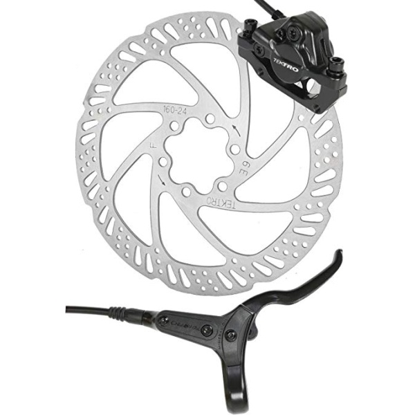 Тормоз дисковый Tektro M275 + ротор 160мм, задний, черный (C-UH-T-0074)