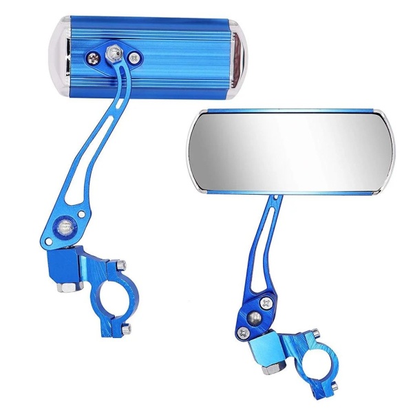 Зеркала велосипедные JZ-004, кол-т 2 шт., алюмин. синие (JZ-004-blue)