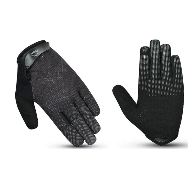 Велоперчатки ProX Long Edition GEL PRO, AIR VENT, Touch, серый-черный (A-PZ-0877)