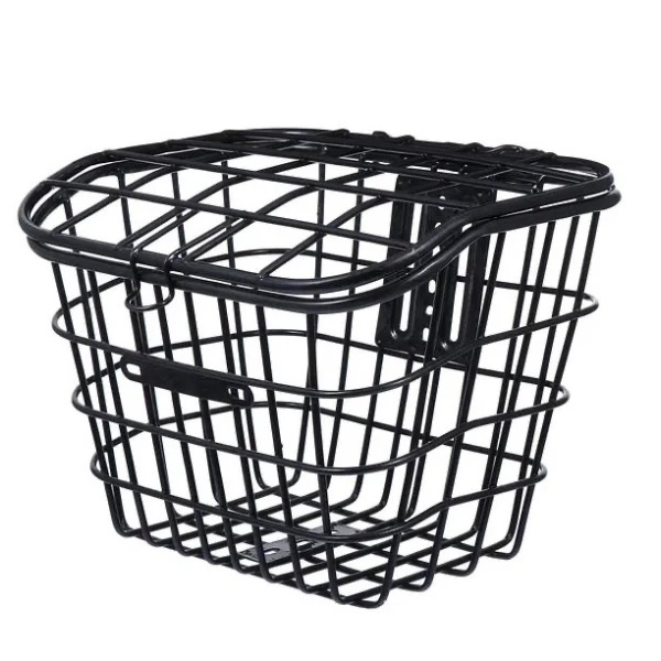 Корзина велосипедная Baisike 26" стальной с крышкой, черный (03518)