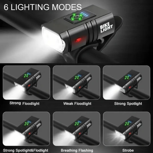 Фонарь передний алюм. AU224 500LM, акум.1200mAh, USB