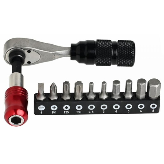 Ключ трещотка ProX KIT-16, 90мм с шестигранниками и насосом (A-N-0308)