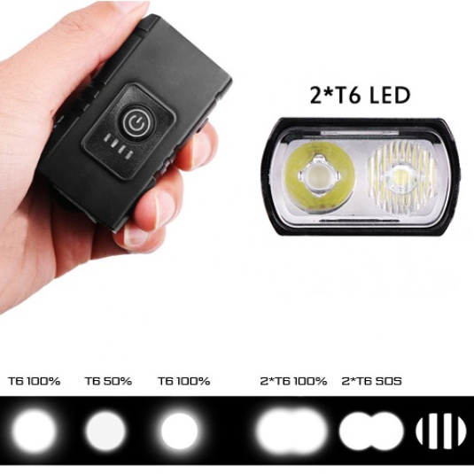 Фонарь передний алюм. AU224 500LM, акум.1200mAh, USB