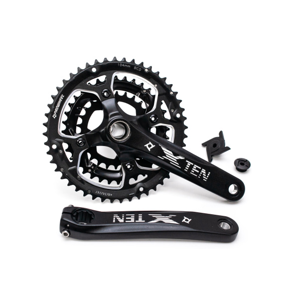 Шатун без каретки AL L175мм 26-36-48Т с интегр.осью черный PROWHEEL TEN-751-TT (без пластикового ключа заглушки)