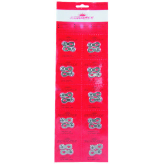 Замок цепи SunRace CNQ09 Silver, 9 скоростей, блистер 10шт