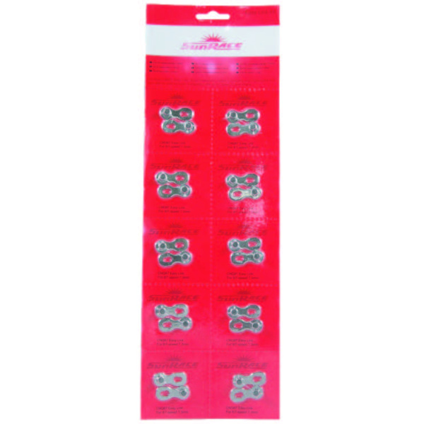 Замок цепи SunRace CNQ09 Silver, 9 скоростей, блистер 10шт