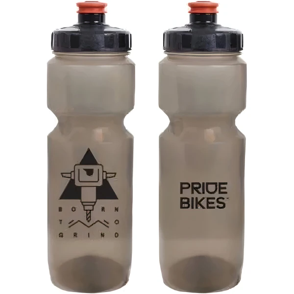 Фляга 0,8 Pridebikes GBT-558LBC Born to grind, дымчатая с черным
