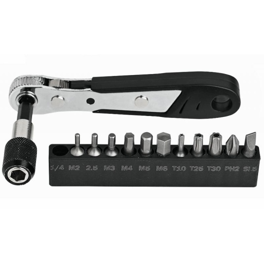 Ключ трещотка ProX KIT-17, 110мм с битами (A-N-0295)