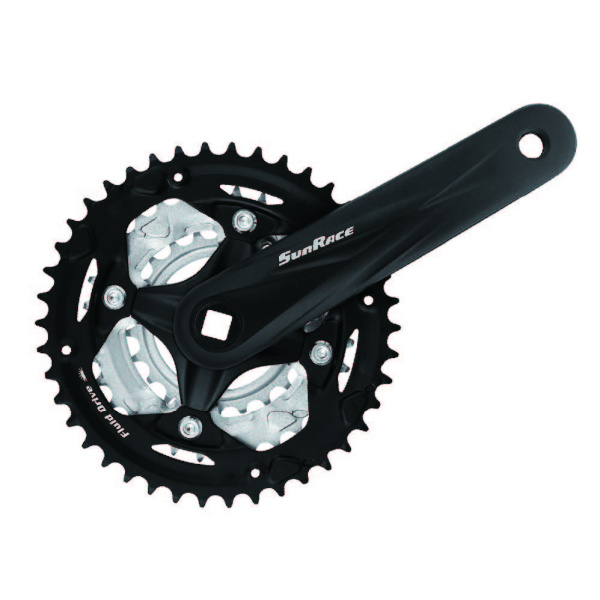 Шатуны SunRace FCM600 3 под квадрат, 170 мм, 42-32-22T, на 8/7шв., с защитой, черный