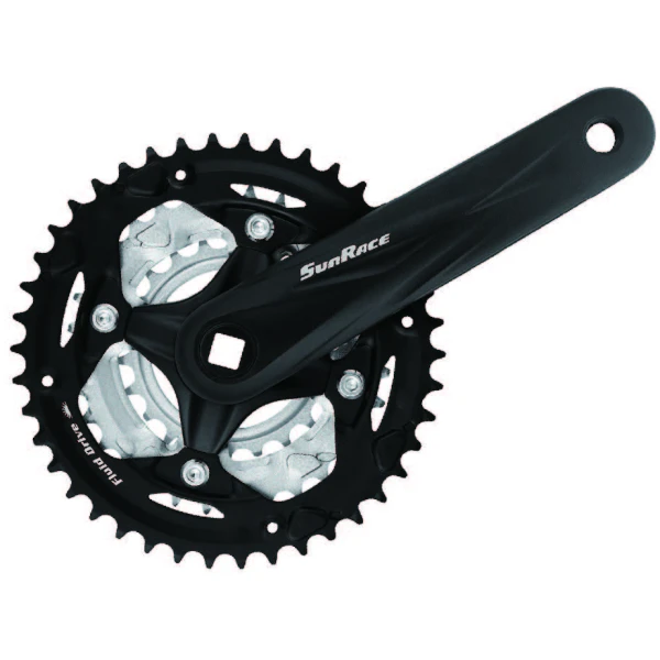 Шатуны SunRace FCM600 3 под квадрат, 170 мм, 42-32-22T, на 8/7шв., с защитой, черный