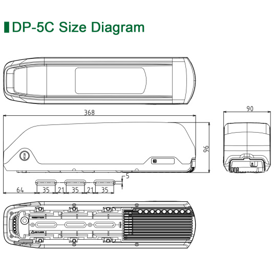Батарея GP DP-5C 36В 12.5А*ч с крепл. на раму