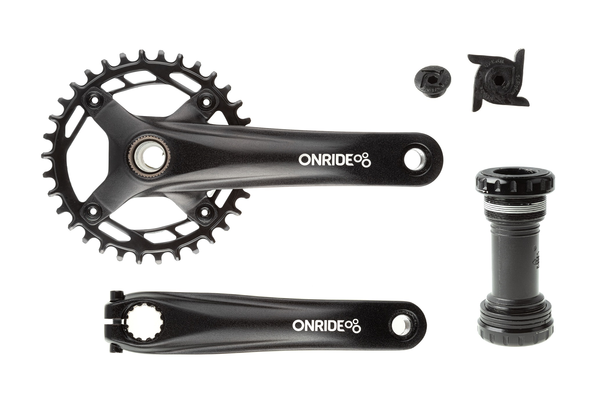 Шатуны ONRIDE Solo Pro 1110, Hollowtech, 170 мм, 34Т, BCD 104 мм, на 11/10/9 ск., с кареткой, черный 1 Шатуны ONRIDE Solo Pro 1110, Hollowtech, 170 мм, 34Т, BCD 104 мм, на 11/10/9 ск., с кареткой, черный