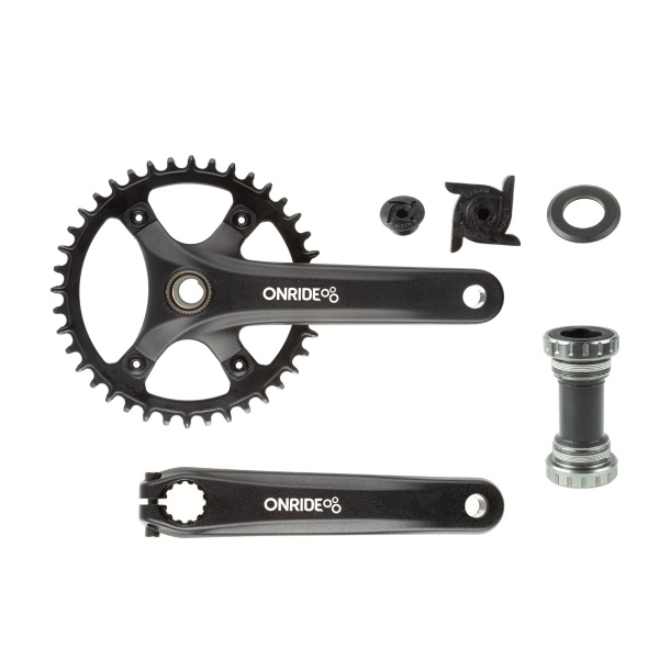 Шатуны ONRIDE Solo Pro 1120, Hollowtech, 170 мм, 40Т, BCD 110 мм, на 11/10/9 ск., с кареткой, черный