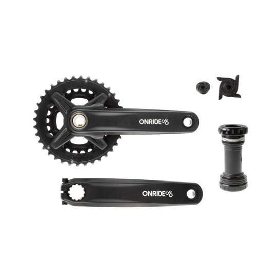 Шатуны ONRIDE Duet Pro 1210, Hollowtech, 170 мм, 26-36Т, BCD 104/64, 12/11 ск., с кареткой, черный