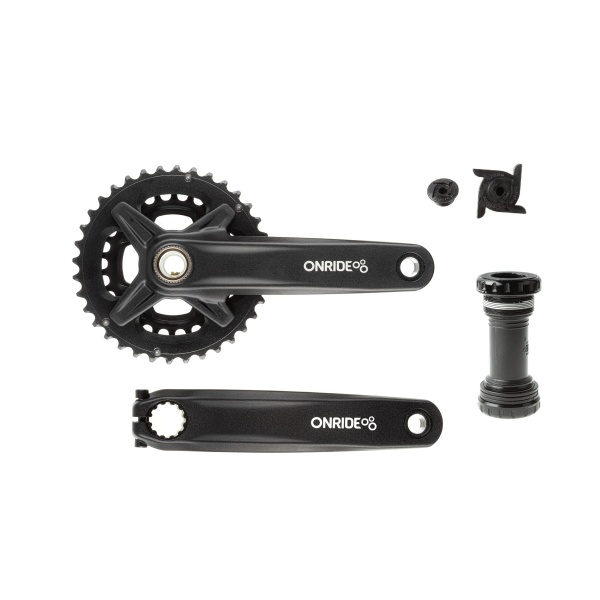 Шатуны ONRIDE Duet Pro 1210, Hollowtech, 170 мм, 26-36Т, BCD 104/64, 12/11 ск., с кареткой, черный