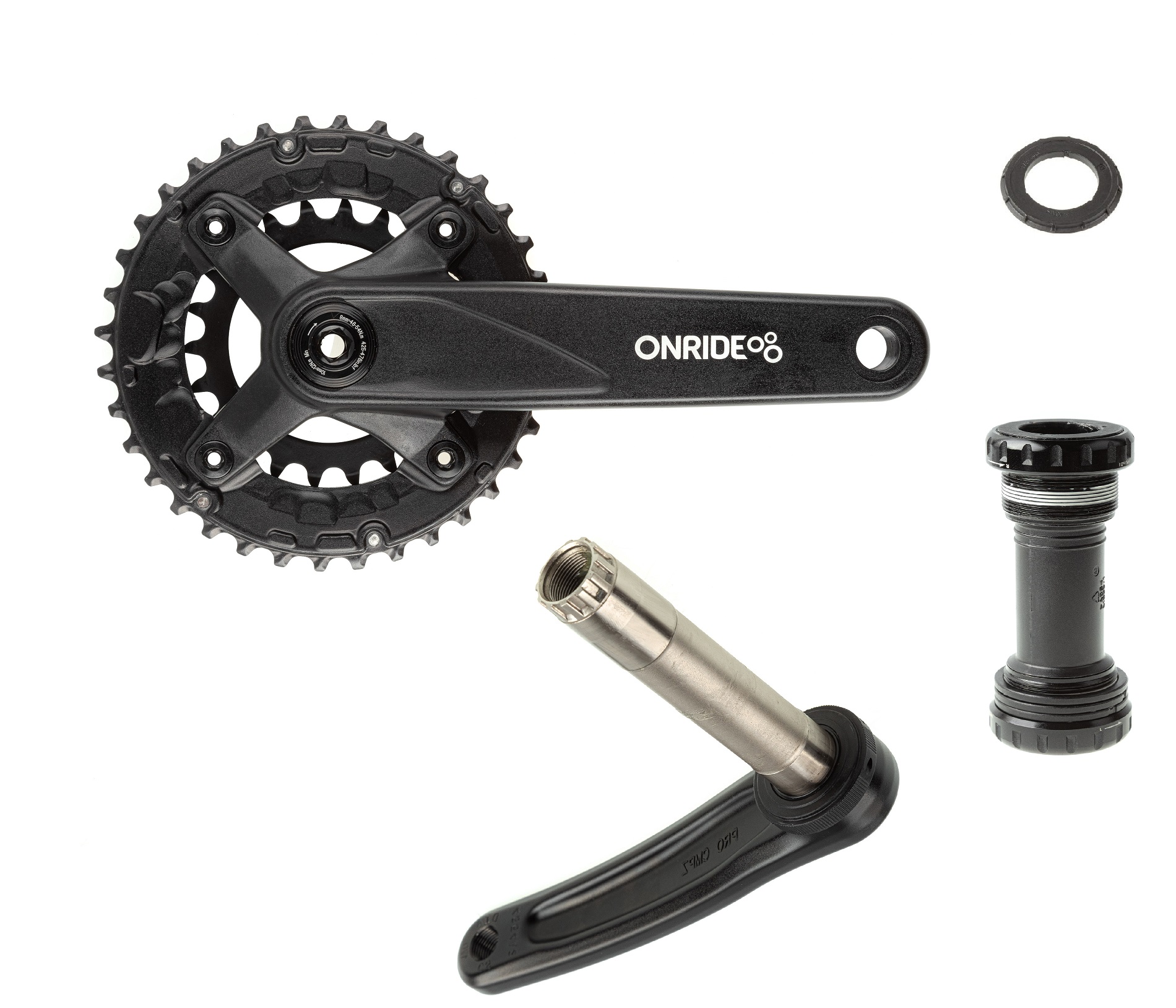 Шатуны ONRIDE Duet Pro 1120, Hollowtech, 170 мм, 22-36Т, BCD 104/64, 11/10/9 ск., с кареткой, черный 1 Шатуны ONRIDE Duet Pro 1120, Hollowtech, 170 мм, 22-36Т, BCD 104/64, 11/10/9 ск., с кареткой, черный
