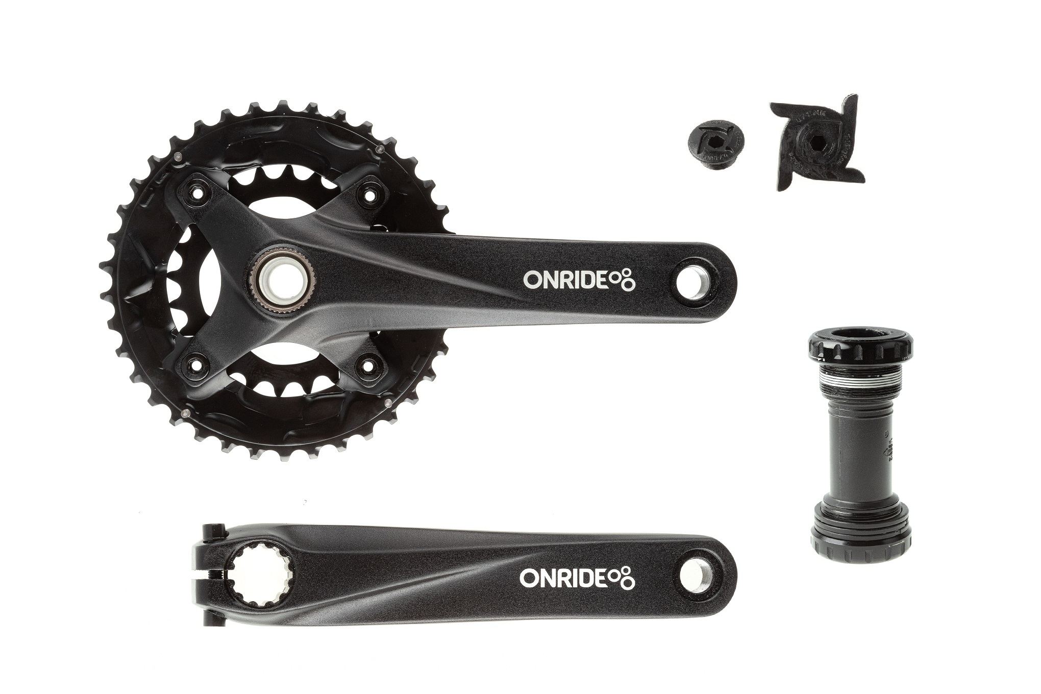 Шатуны ONRIDE Duet Pro 1010, Hollowtech, 170 мм, 24-38Т, BCD 104/64, 10/9 ск., с кареткой, черный 1 Шатуны ONRIDE Duet Pro 1010, Hollowtech, 170 мм, 24-38Т, BCD 104/64, 10/9 ск., с кареткой, черный