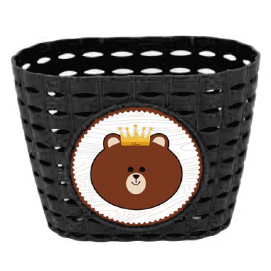 Корзина детская пластиковая на руль ONRIDE Lio черная для велосипедов 12-14"