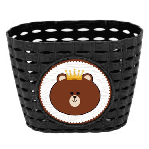Корзина детская пластиковая на руль ONRIDE Lio черная для велосипедов 12-14"