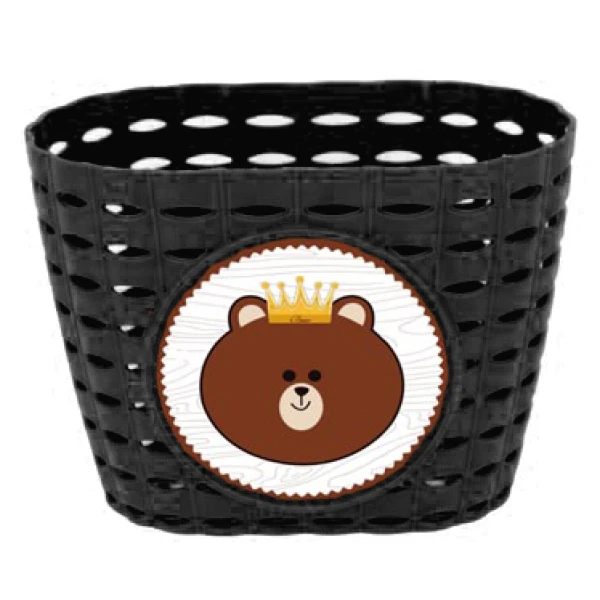 Корзина детская пластиковая на руль ONRIDE Lio черная для велосипедов 12-14"