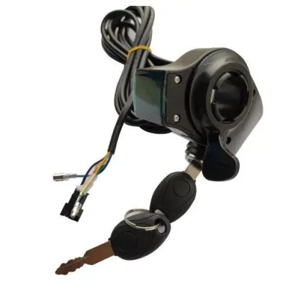 Ручка газа DN для электровелосипеда с ключом 12-72V с вольтметром черный (12841)