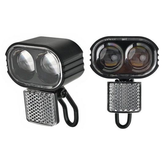 Передняя фара ProX XC-2327 электровелосипеда 2xLed 50Lux, черная (A-O-B-P-0526)