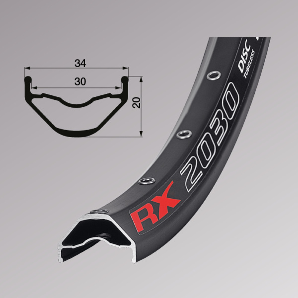 Обод Remerx ENDURO PLUS RX 2030, 27,5, 584x30, 32 отв, FV, пистонированный, черный анод, E-Bike, бескам