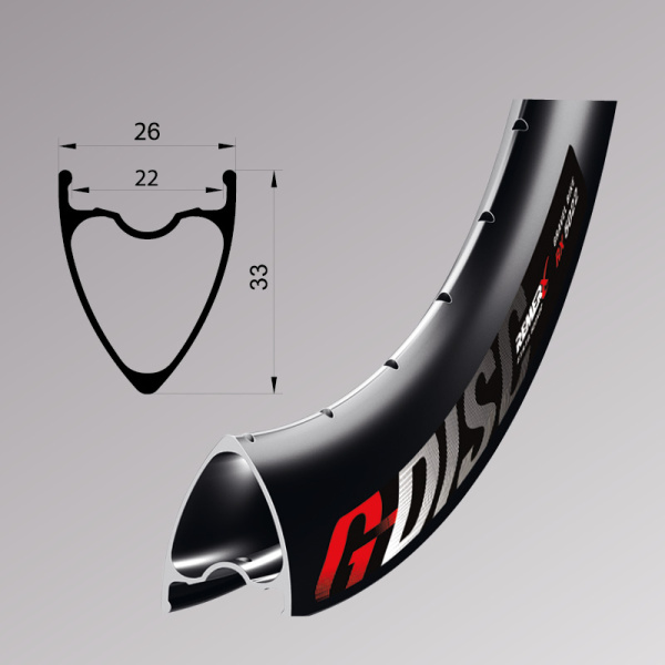 Обод Remerx G-DISC RX 5022, 28'', 622x22, 28 отв., FV, черный анодированный, E-Bike, бескамерный