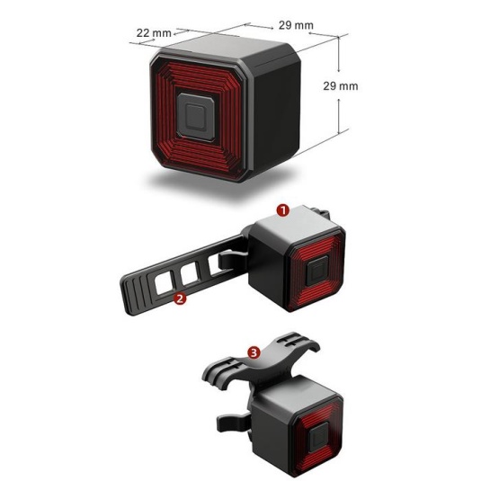 Фара задняя Kands TL5566 под седло, 30LM, 350mAh черный (TL5566)