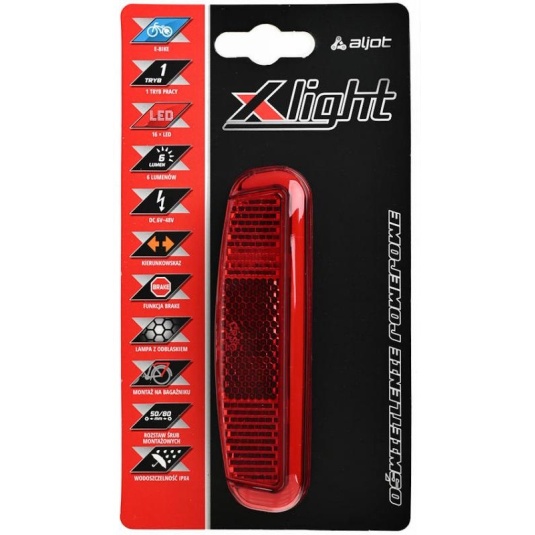Задняя фара X-Light XC-2329 электровелосипеда DC6-48V, черная (A-O-B-P-0527)