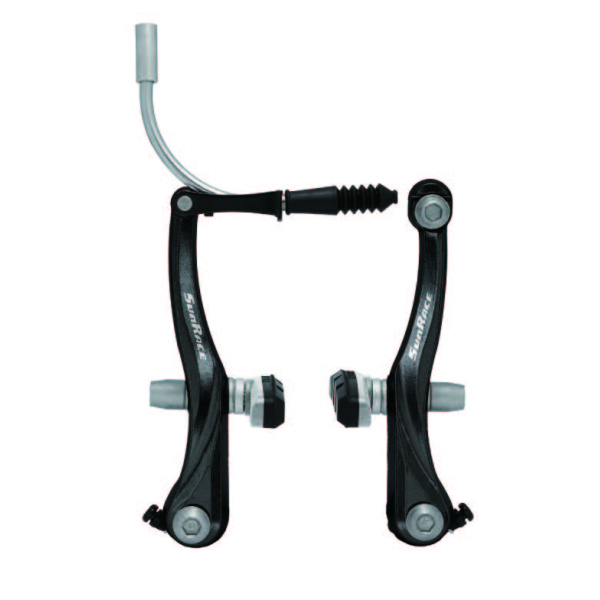 Тормоз V-brake SunRace BCM52, высота рычагов 110 мм, алюминиевые, картриджные колодки, черный.