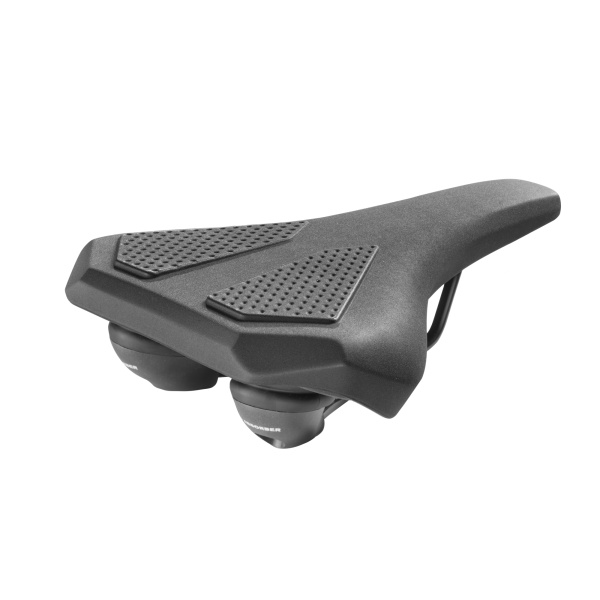 Седло Monte Grappa BMG CORVETTA S011 PLUS, с эластомерным демпфером, черный, 260х210 мм