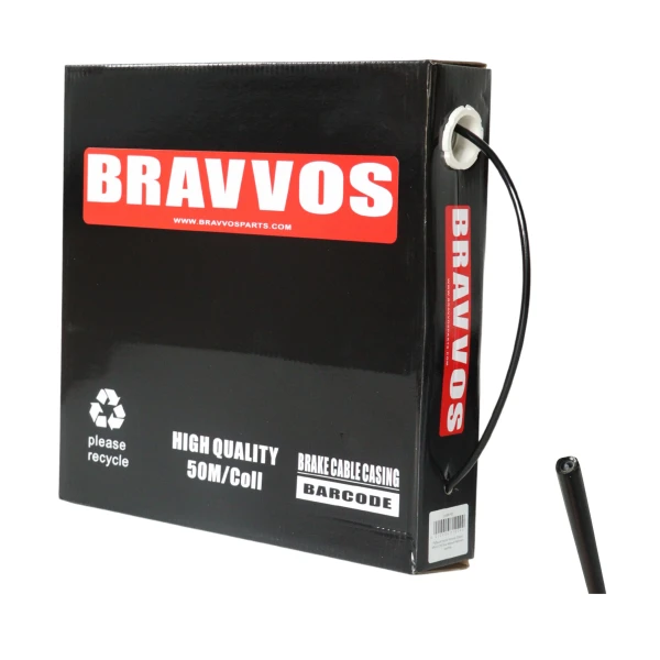 Рубашка троса тормоза 50ммм BRAVVOS 5мм черный бабина в коробке