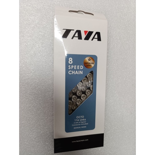 Цепь Taya OCTO 8-шв 1/2"X3/32", 116L, серебристый/черный (LAN-122)