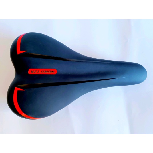 Седло Veloman MTB черное с красным (1602-red)