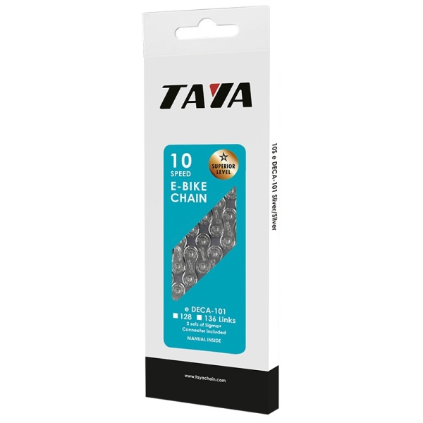 Цепь Taya eDECA-101 10 шв 1/2"X5/64", 128L, серебристый (LAN-126)