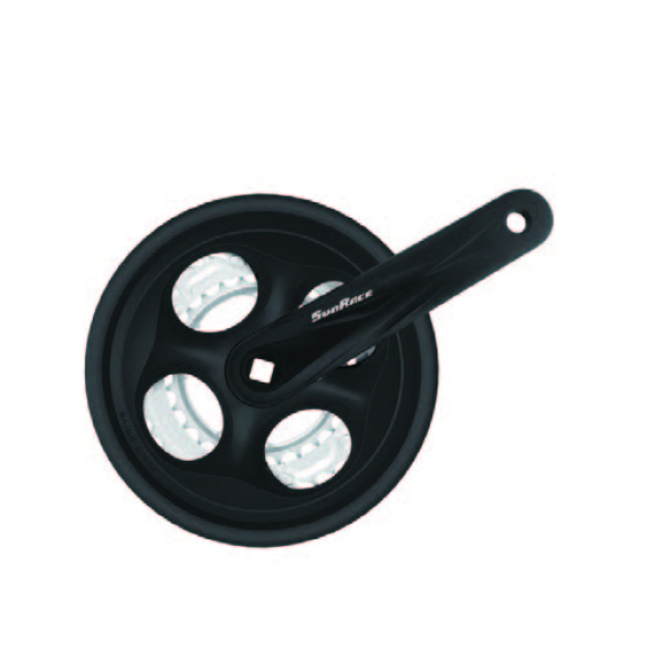 Комплект шатунов SunRace FCM300 3 175 под квадрат, 175 мм, 48-38-28T, на 8/ск., с защитой, черный