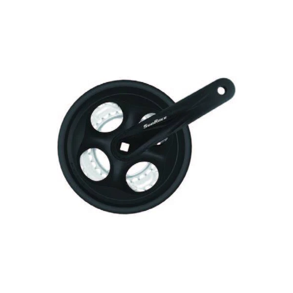Комплект шатунов SunRace FCM300 3 175 под квадрат, 175 мм, 48-38-28T, на 8/ск., с защитой, черный
