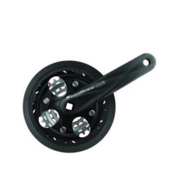 Комплект шатунов SunRace FCM904 B под квадрат, 170 мм, 44-32-22T, на 9 ск., с защитой, черный