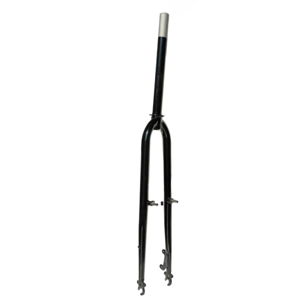 Вилка 26" жесткая disc/v-br ST 1-1/8" б/резьб.  шток-290мм под эксцентрик черный длина ног 500мм, шир 80мм