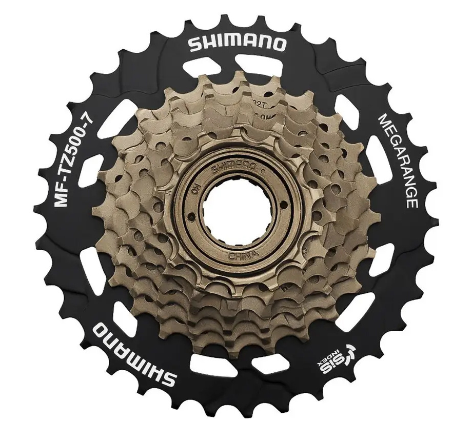 Трещотка 7 скор. SHIMANO MF-TZ500-7 Megarange 14-34T коричневый 1 Трещотка 7 скор. SHIMANO MF-TZ500-7 Megarange 14-34T коричневый