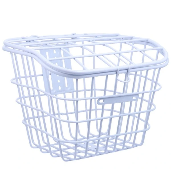 Корзина велосипедная Baisike 28" стальной с крышкой, белый (2942)