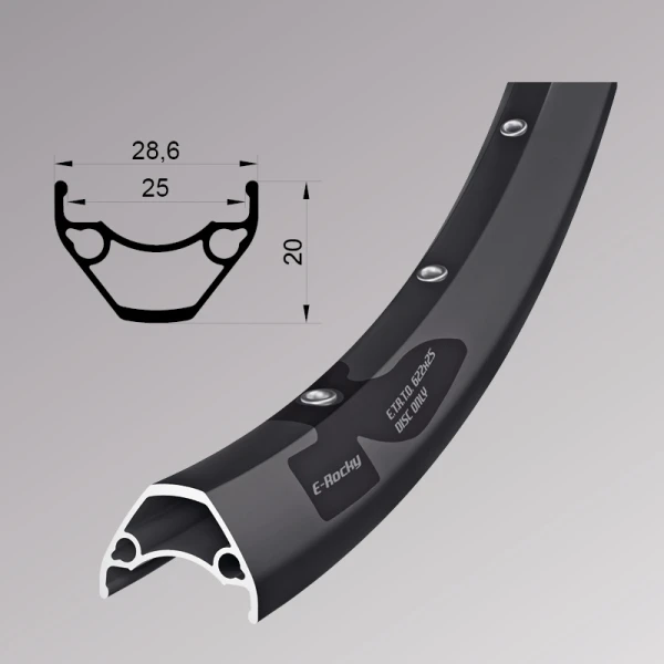 Обод Remerx E-ROCKY RX 3025, 29'', 622x25, 32 отв., FV, пист., черн. анод., E-Bike, безк.