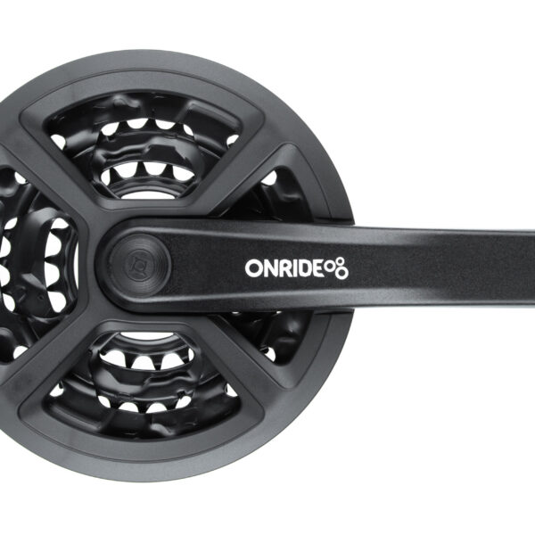 Комплект шатунов ONRIDE Trio 810P, под квадрат, 170мм, 42-32-22T, на 8/7/6 скоростей, черные (конвер.