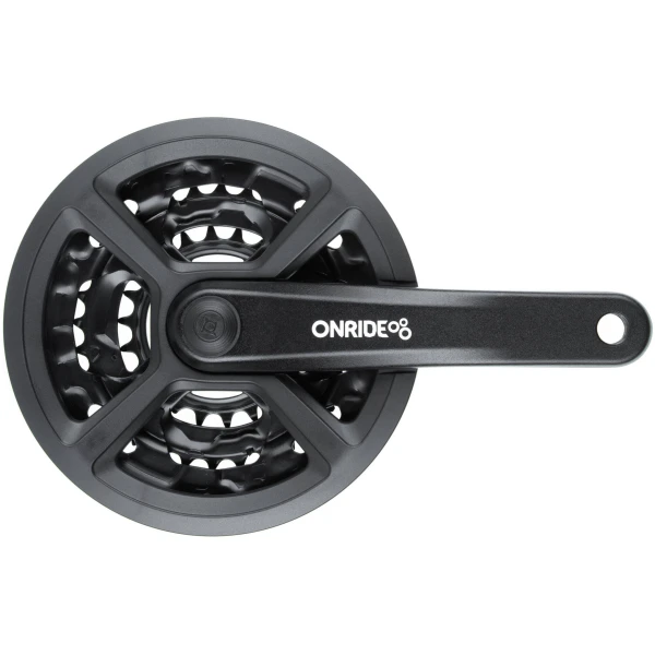 Комплект шатунов ONRIDE Trio 810P, под квадрат, 170мм, 42-32-22T, на 8/7/6 скоростей, черные (конвер.