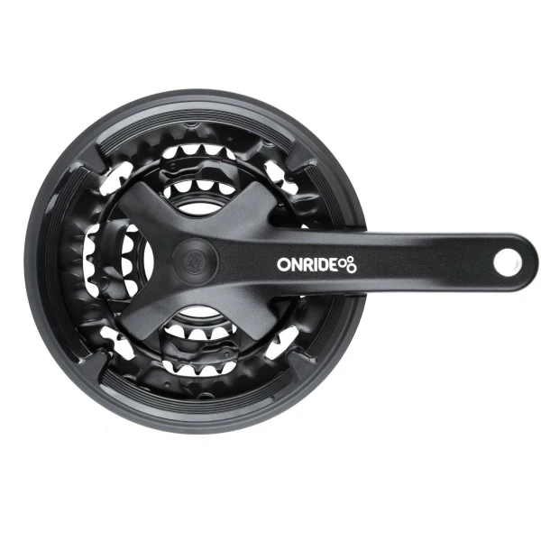 Комплект шатунів ONRIDE Trio 920P, під квадрат, 175 мм, 44-32-22Т, на 9 шв., чорний