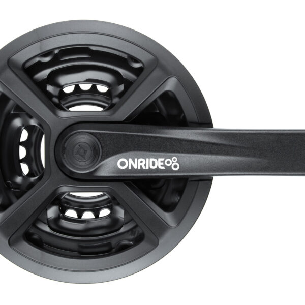 Комплект шатунов ONRIDE Trio 820P, под квадрат, 175 мм, 42-34-24Т, на 6/7/8 шв., черный