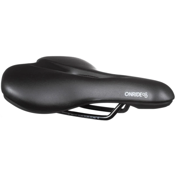 Седло ONRIDE Plucky, стальные рамки, 250х195 мм, с отверстием, черный