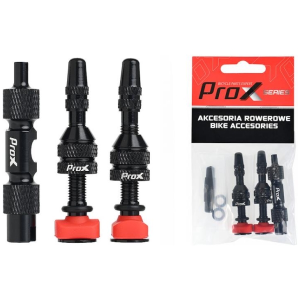 Ниппели ProX Presta 2шт 40мм с ключом, для бескамерки (C-PZ-0427)